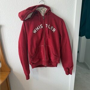 Vintage Whistler Fur hoodie red